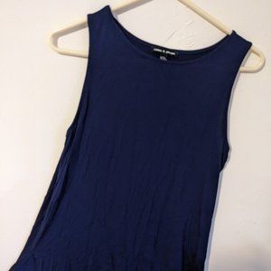 Elegant Flowy Deep Blue Sleeveless Top, Size M, Cable & Gauge
